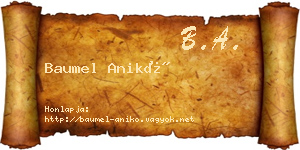 Baumel Anikó névjegykártya